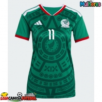 Camisa de Futebol México Santiago Gimenez #11 Equipamento Principal Mulheres Mundo 2026 Manga Curta